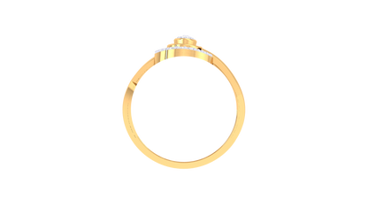 Lumiere Oval Orbit Gold Ring – 0.25 Ct Round Diamond