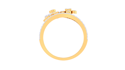 Eclat Floral Symphony Ring In Gold – 0.42 Ct Brilliant Cut Diamonds