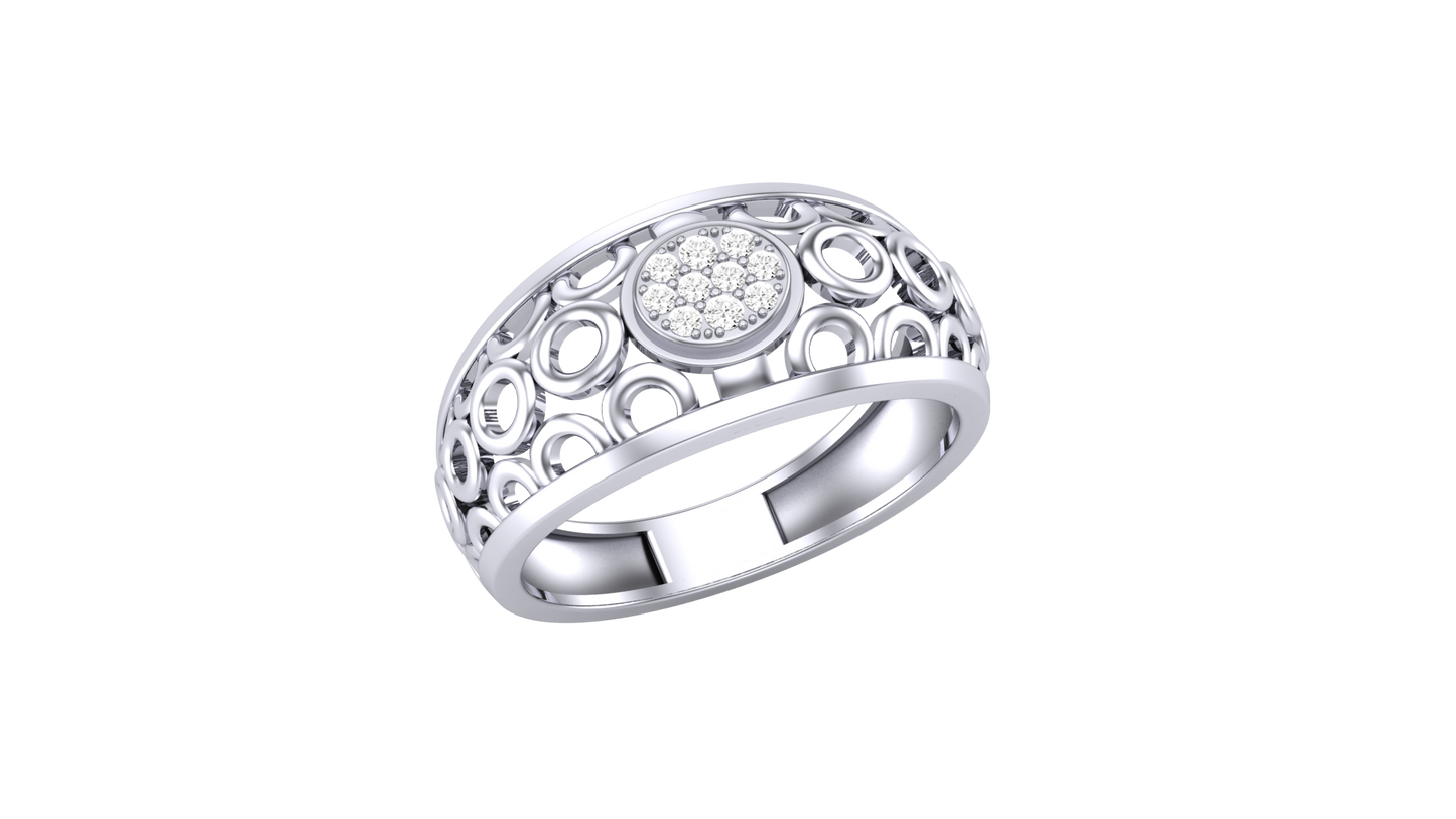 Delicate Halo - 0.07 Ct Rounded Diamond Gold Ring