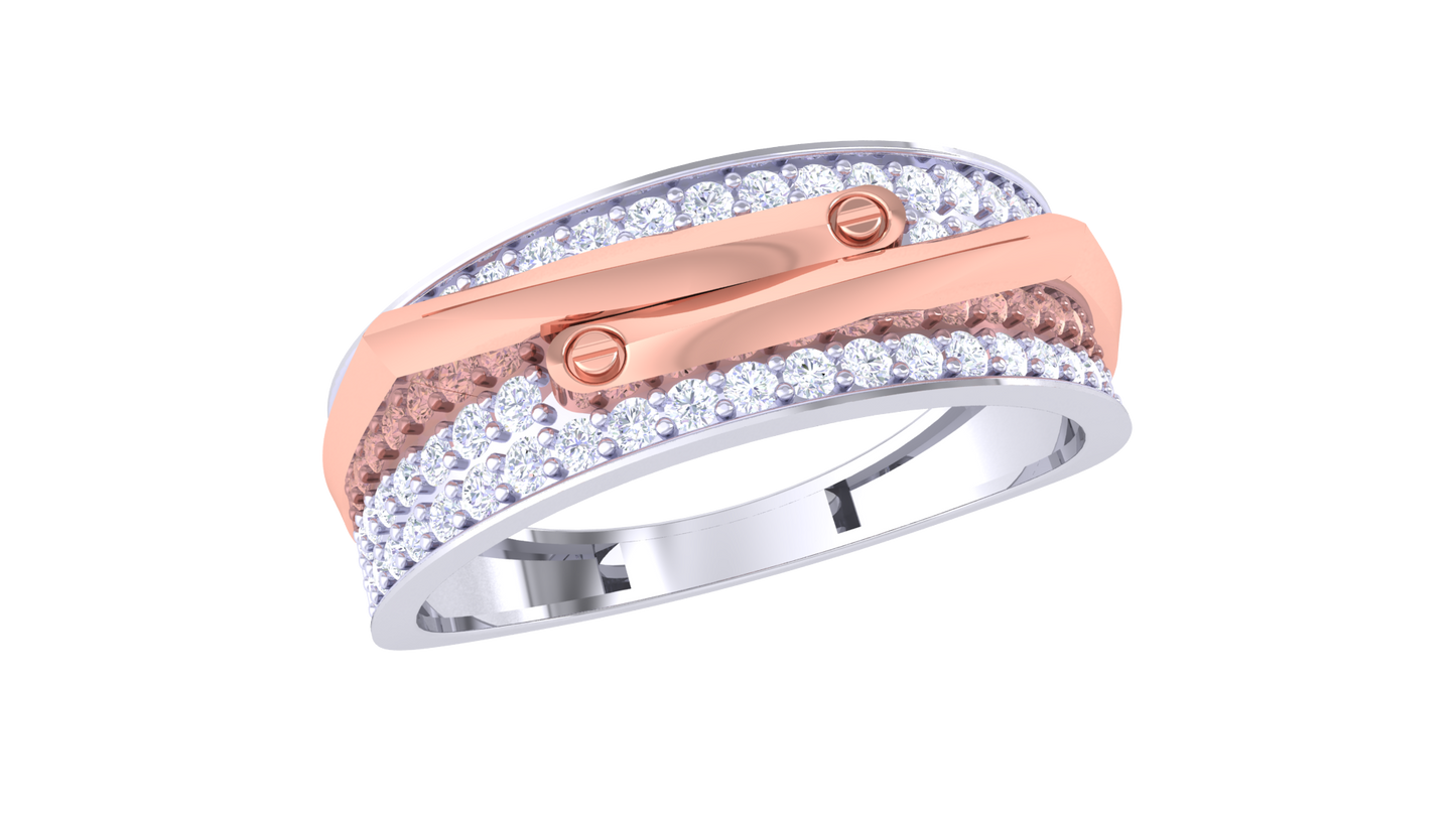Lumière Aurora Band – 0.53 Ct Round Diamond Gold Ring