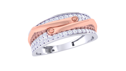 Lumière Aurora Band – 0.53 Ct Round Diamond Gold Ring