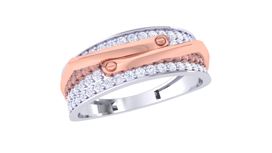 Lumière Aurora Band – 0.53 Ct Round Diamond Gold Ring