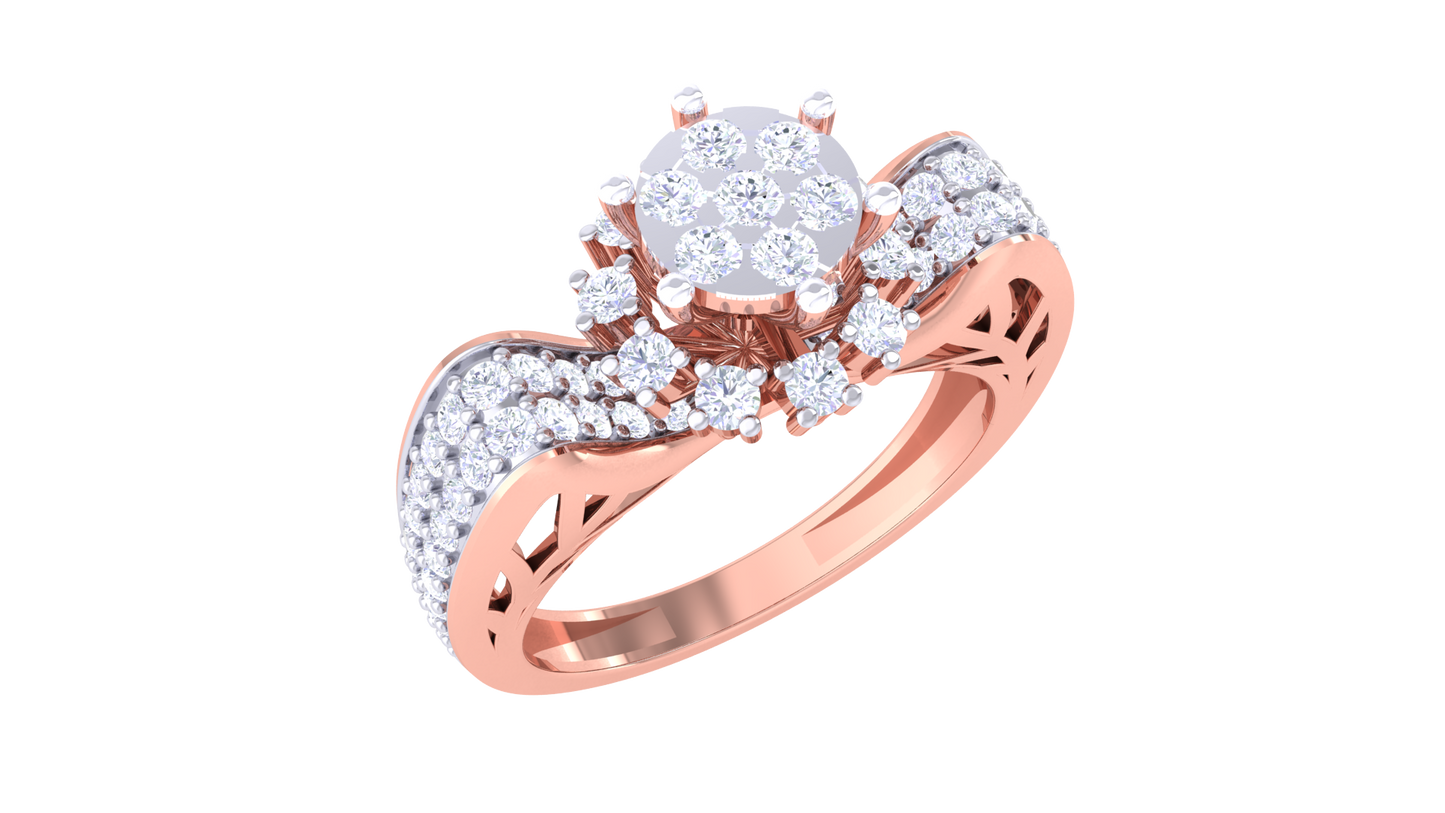 Iconique Harmonie Halo – 0.69 Ct Diamond Gold Ring