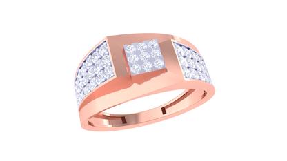 Iconique Classic – 0.9 Ct Princess & Round Diamonds Gold Ring