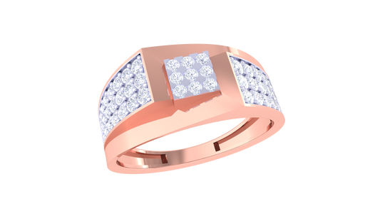 Iconique Classic – 0.9 Ct Princess & Round Diamonds Gold Ring