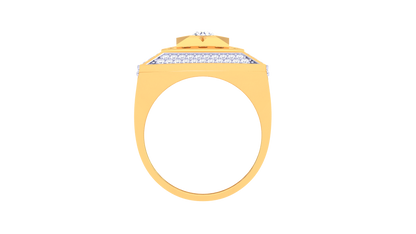 Iconique Geometric Carré Éclatant – 1.18 Ct Round Diamond Gold Ring