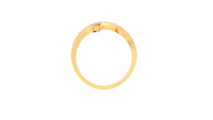 Lumiere Waveleaf Ring In Gold – 0.32 Ct Brilliant Round Cut Diamonds With Timeless Charm