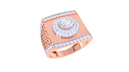 Iconique Halo Centrale – 1.03 Ct Round Diamond Gold Ring