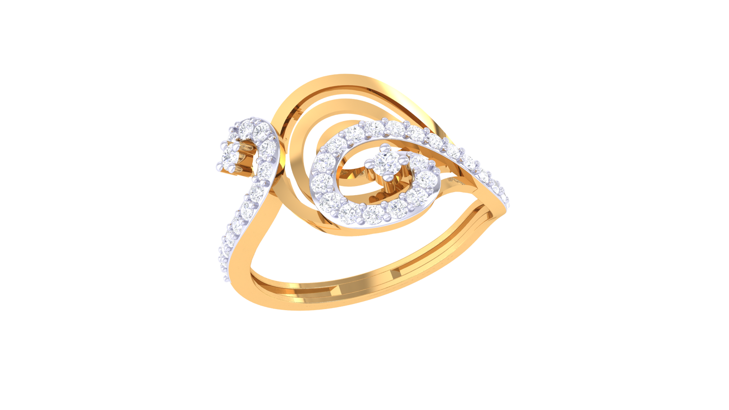 Lumiere Rosé Reverie Ring In Rose Gold – 0.54 Ct Round Cut Diamonds With Stylized Heart