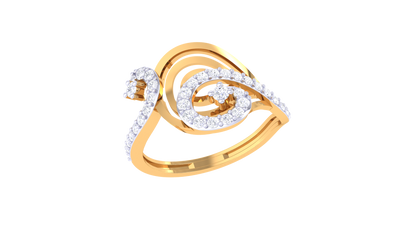 Lumiere Rosé Reverie Ring In Rose Gold – 0.54 Ct Round Cut Diamonds With Stylized Heart