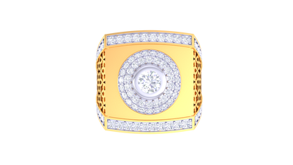 Iconique Halo Centrale – 1.03 Ct Round Diamond Gold Ring