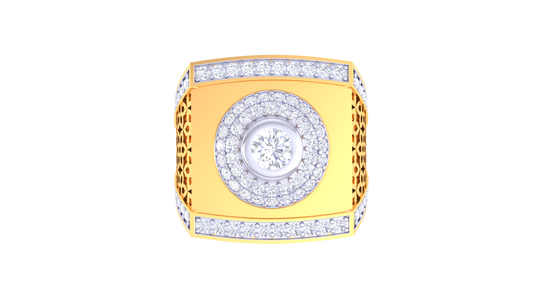 Iconique Halo Centrale – 1.03 Ct Round Diamond Gold Ring