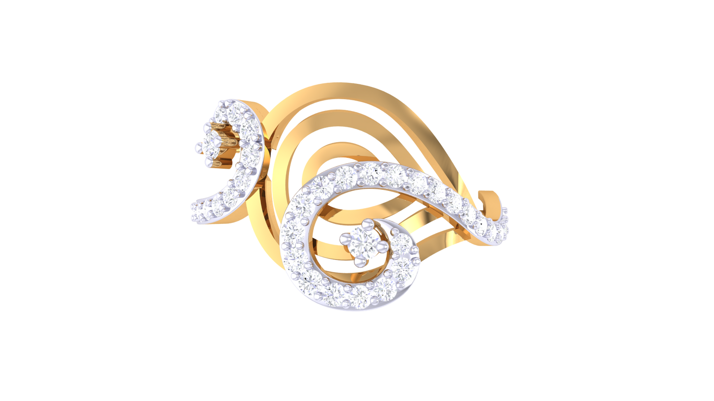 Lumiere Rosé Reverie Ring In Rose Gold – 0.54 Ct Round Cut Diamonds With Stylized Heart