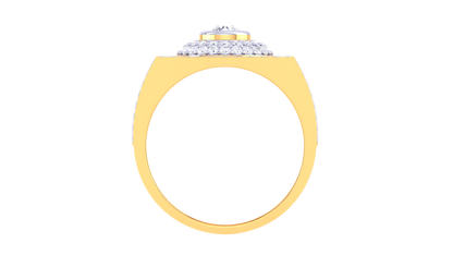 Iconique Halo Centrale – 1.03 Ct Round Diamond Gold Ring