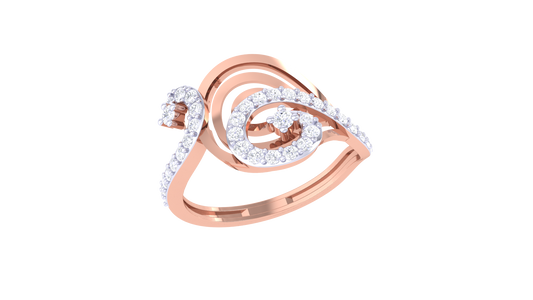 Lumiere Rosé Reverie Ring In Rose Gold – 0.54 Ct Round Cut Diamonds With Stylized Heart