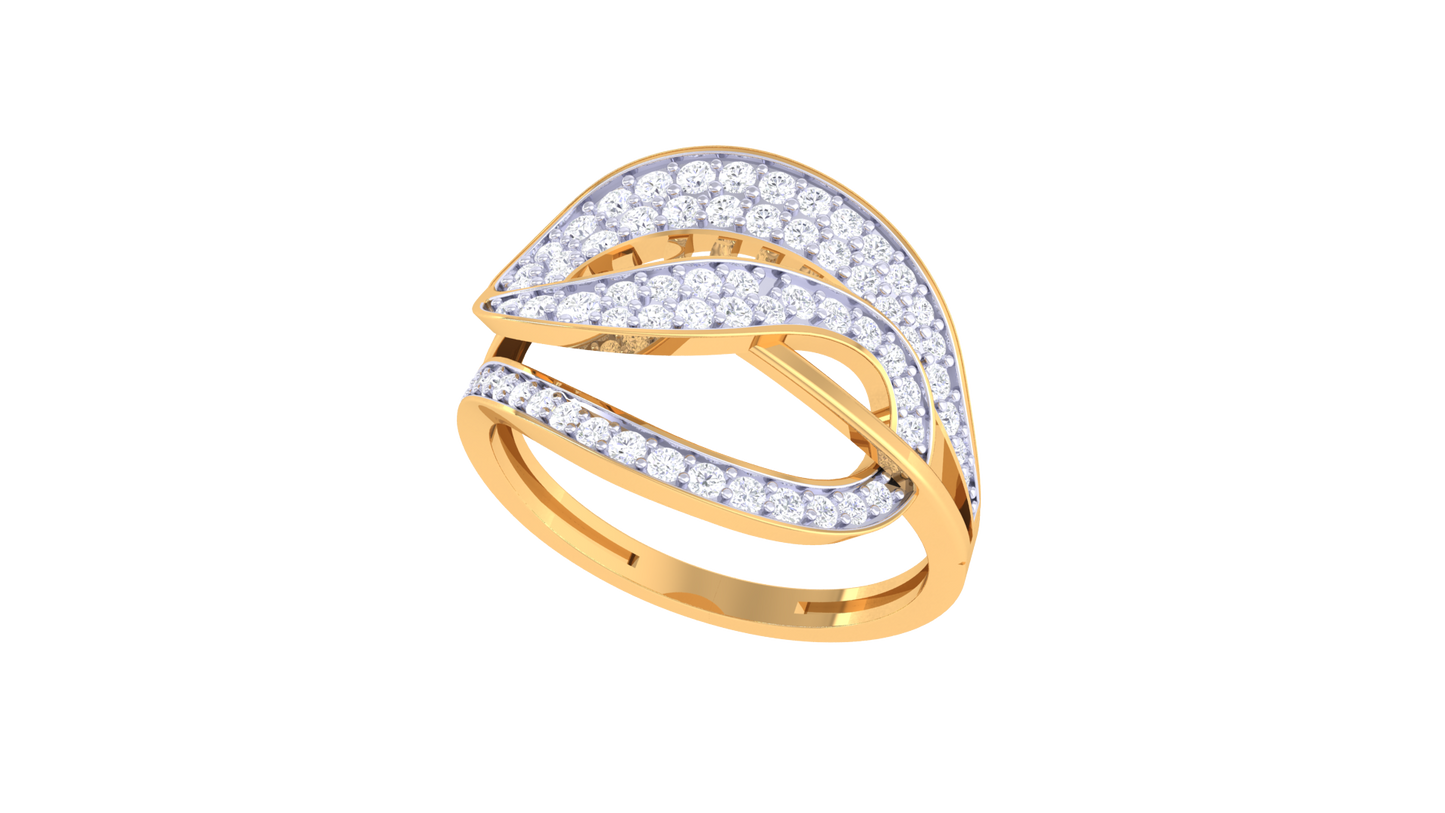 Lumiere Crisscross Radiance Ring In Rose Gold – 0.25 Ct Brilliant Round Cut Sparkle Diamonds