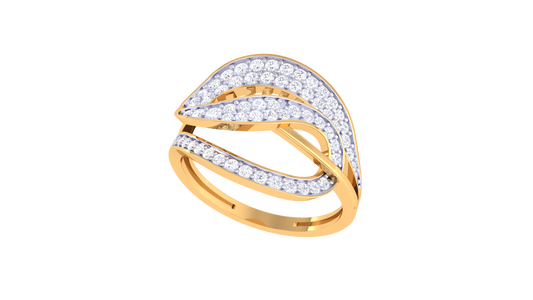 Lumiere Crisscross Radiance Ring In Rose Gold – 0.25 Ct Brilliant Round Cut Sparkle Diamonds