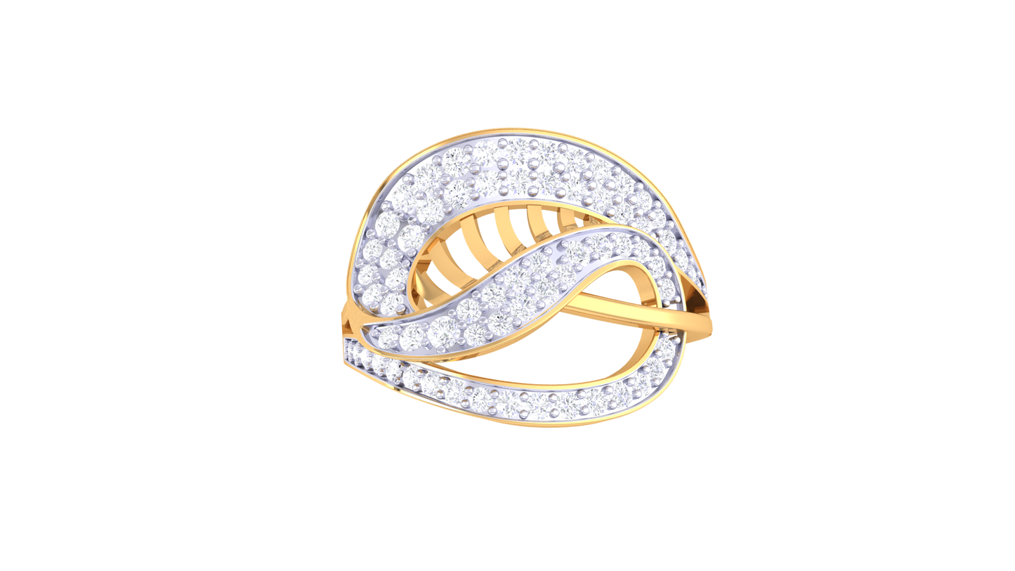 Lumiere Crisscross Radiance Ring In Rose Gold – 0.25 Ct Brilliant Round Cut Sparkle Diamonds
