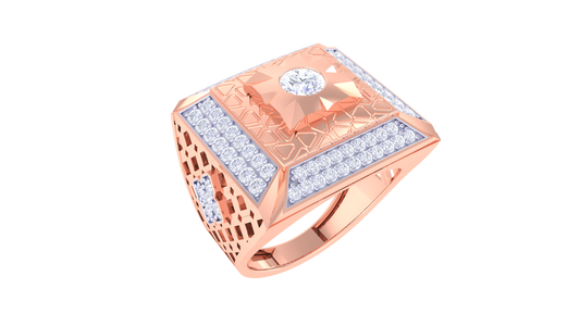 Lumière Carré Prestige – 1.08 Ct Round Diamond Gold Ring