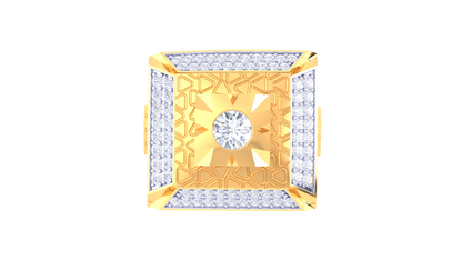Lumière Carré Prestige – 1.08 Ct Round Diamond Gold Ring