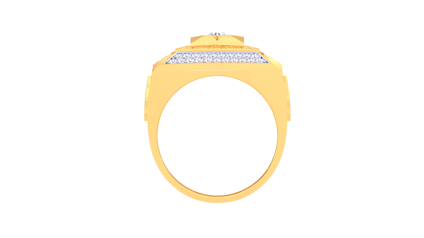 Lumière Carré Prestige – 1.08 Ct Round Diamond Gold Ring