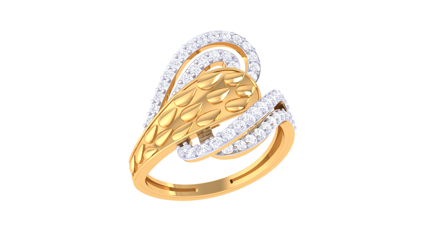 Lumiere Teardrop Bloom Ring In Rose Gold – 0.25 Ct Brilliant Round Cut Diamonds