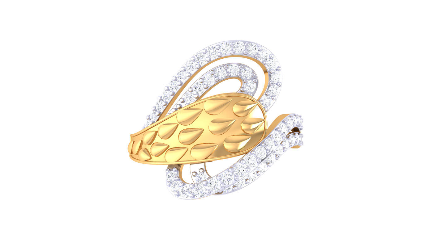 Lumiere Teardrop Bloom Ring In Rose Gold – 0.25 Ct Brilliant Round Cut Diamonds