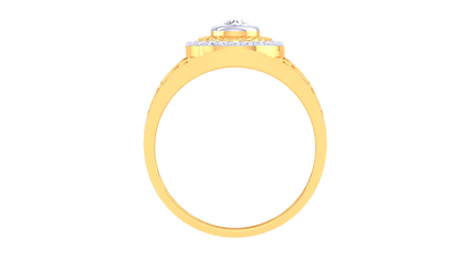 Trilune Royal Sunburst – 0.76 Ct luminous Round Diamond Gold Ring