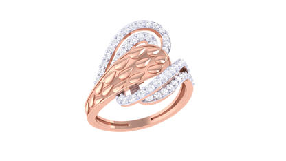 Lumiere Teardrop Bloom Ring In Rose Gold – 0.25 Ct Brilliant Round Cut Diamonds