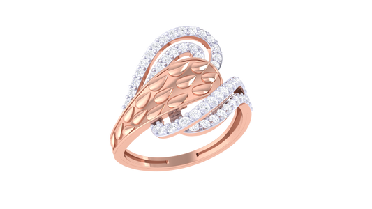 Lumiere Teardrop Bloom Ring In Rose Gold – 0.25 Ct Brilliant Round Cut Diamonds