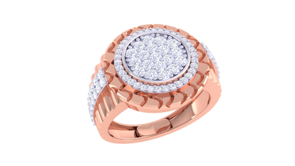 Lumière Orbital Mirage – 0.85 Ct Round Diamond Gold Ring