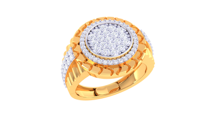 Lumière Orbital Mirage – 0.85 Ct Round Diamond Gold Ring