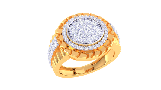 Lumière Orbital Mirage – 0.85 Ct Round Diamond Gold Ring