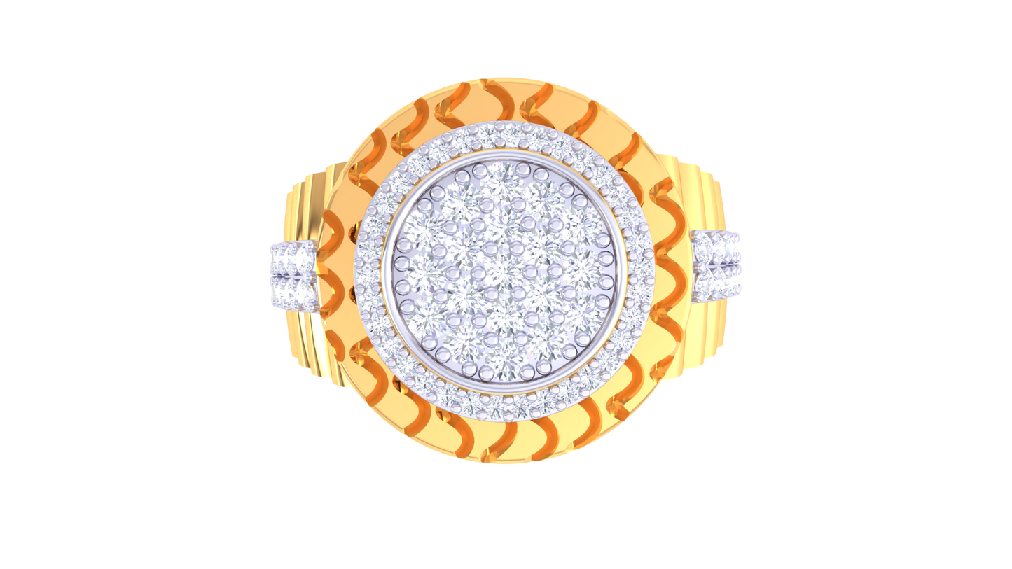 Lumière Orbital Mirage – 0.85 Ct Round Diamond Gold Ring
