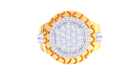 Lumière Orbital Mirage – 0.85 Ct Round Diamond Gold Ring