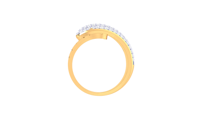 Eclat Fleuron Cracked Radiance Diamond Ring In Rose Gold – 0.57 Ct Pave Set Diamonds