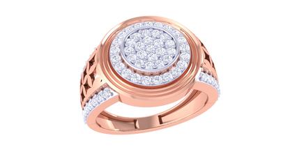 Lumière Celeste Brio – 0.75 Ct Round Pave Diamond Gold Ring