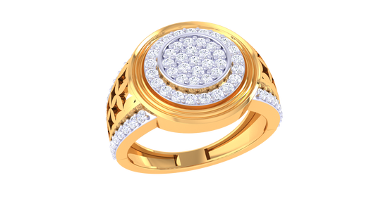 Lumière Celeste Brio – 0.75 Ct Round Pave Diamond Gold Ring