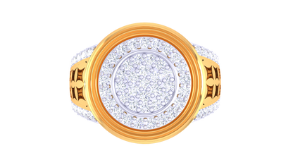 Lumière Celeste Brio – 0.75 Ct Round Pave Diamond Gold Ring