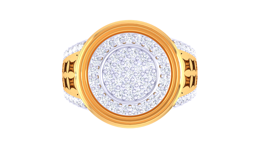 Lumière Celeste Brio – 0.75 Ct Round Pave Diamond Gold Ring