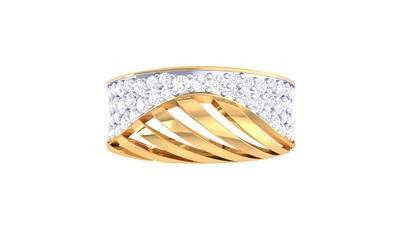 Eclat Vintage Radiance Split Shank Yellow Gold Ring - 0.54 Ct Round Cut Diamonds Adding Brilliance and Sophistication