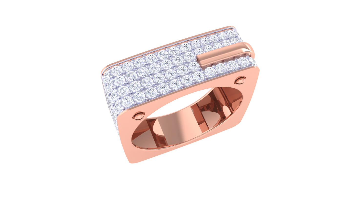 Lumière Rayonne Majestique – 1.15 Ct Round Diamond Gold Ring