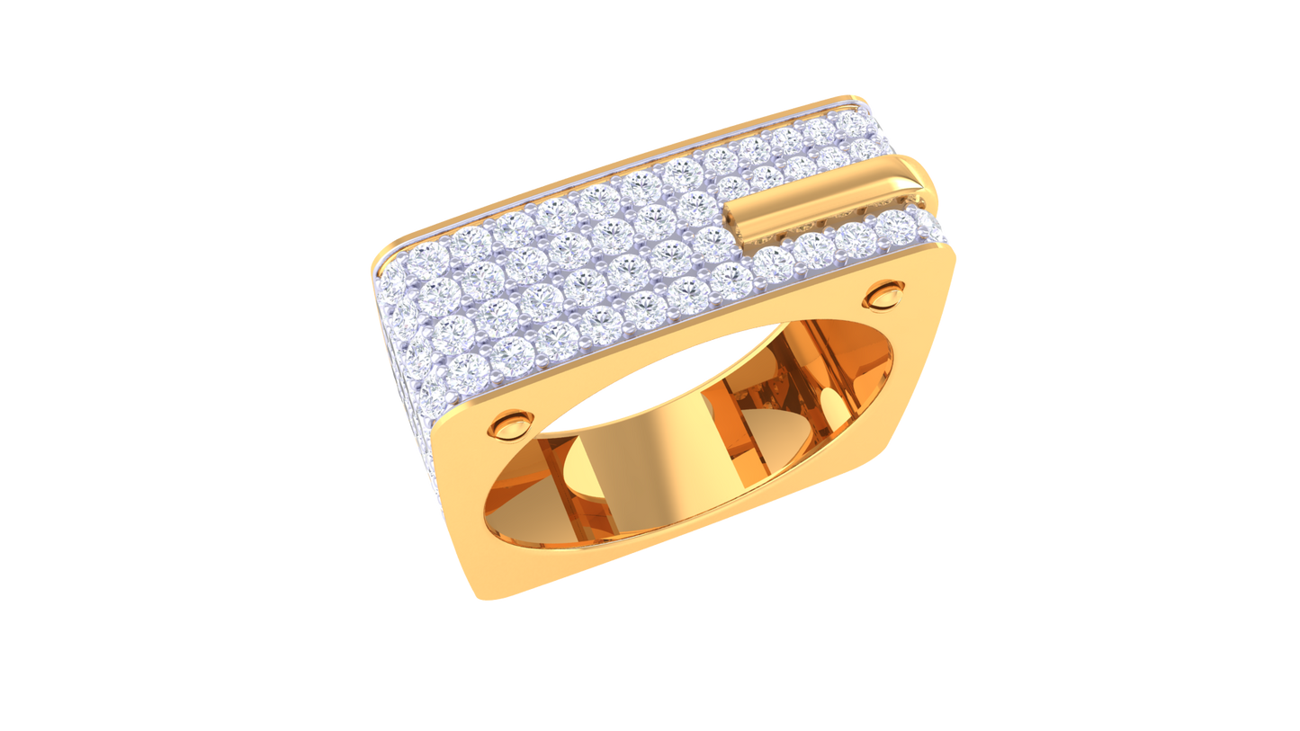 Lumière Rayonne Majestique – 1.15 Ct Round Diamond Gold Ring