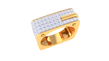 Lumière Rayonne Majestique – 1.15 Ct Round Diamond Gold Ring