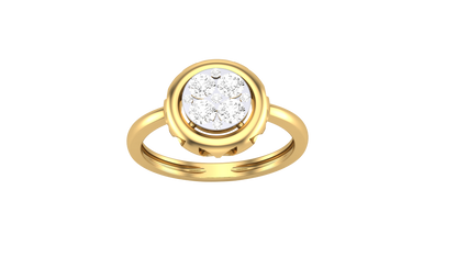 Eclat Classic Bezel Cluster Ring In Gold With - 0.35 Ct Round Brillint Cut Diamonds