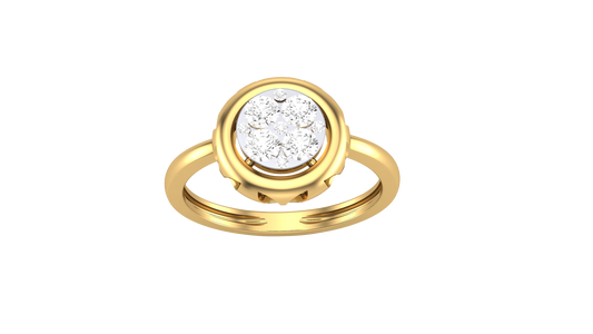 Eclat Classic Bezel Cluster Ring In Gold With - 0.35 Ct Round Brillint Cut Diamonds