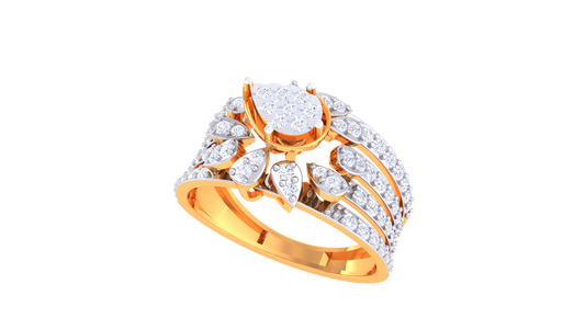 Éclat Nuance Royale – 0.64 Ct Round Diamond Gold Ring