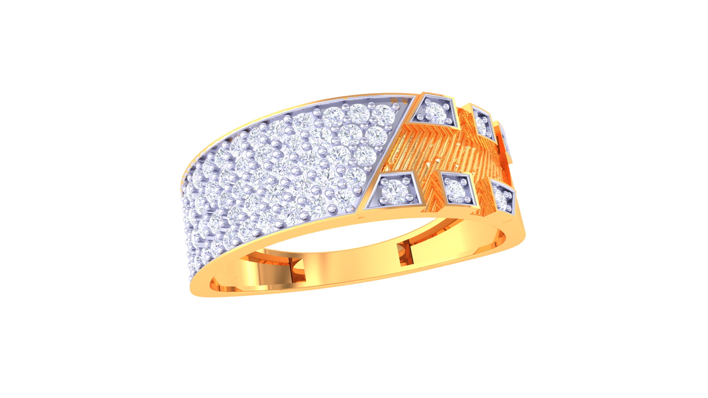Éclat Mirage Moderne Gold Ring – 0.60 Ct Round Diamonds
