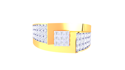 Iconique Classic – 0.9 Ct Princess & Round Diamonds Gold Ring