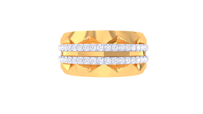 Lumière Double Éclat – 0.59 Ct Round Diamond Gold Ring